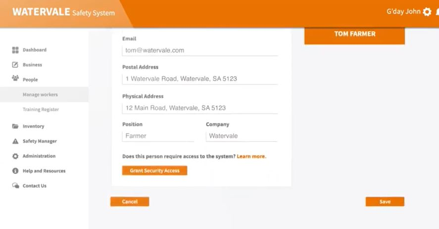 screenshot of Safe Ag Systems